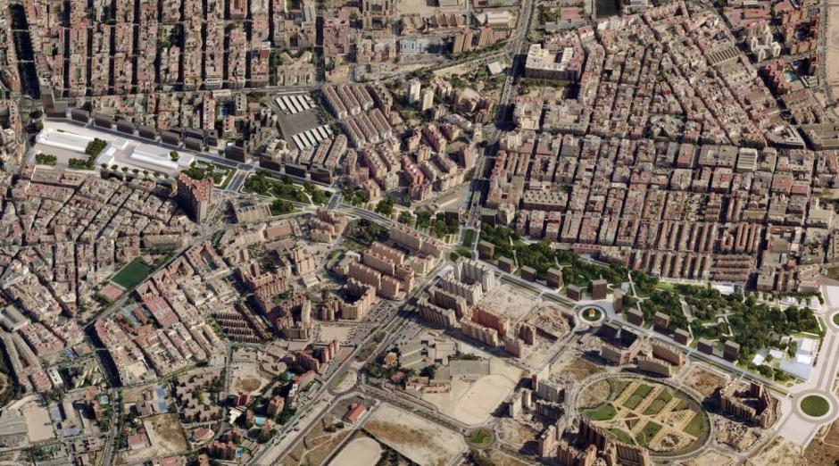 Estación intermodal de Alicante junto con el desarrollo urbanístico proyectado