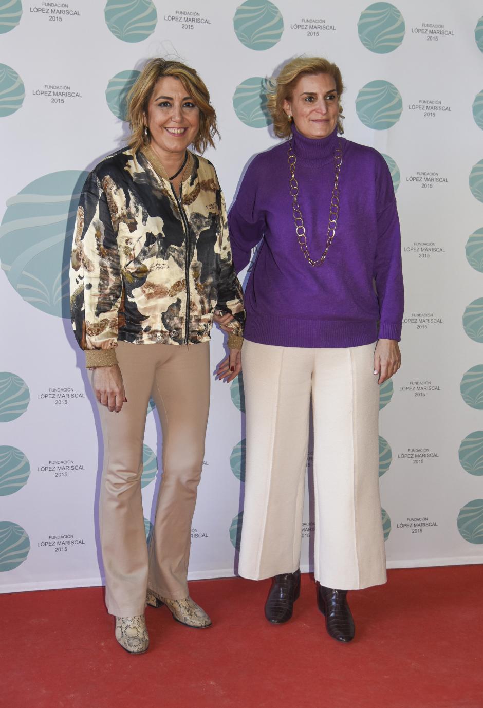 Maria Zurita and Susana Diaz during the lunch of "El Turronero" in Ubrique 16 December 2023