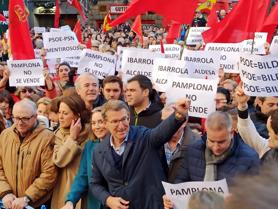 El presidente del PP en la manifestación de Pamplona