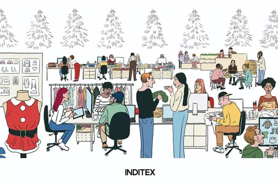 Postal navideña de Inditex