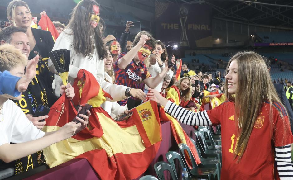 Su Alteza Real la Infanta Doña Sofía con el deporte español, en la final del Mundial Femenino de Fútbol en el Accord Stadium de Sidney (Australia). (20 de agosto de 2023).