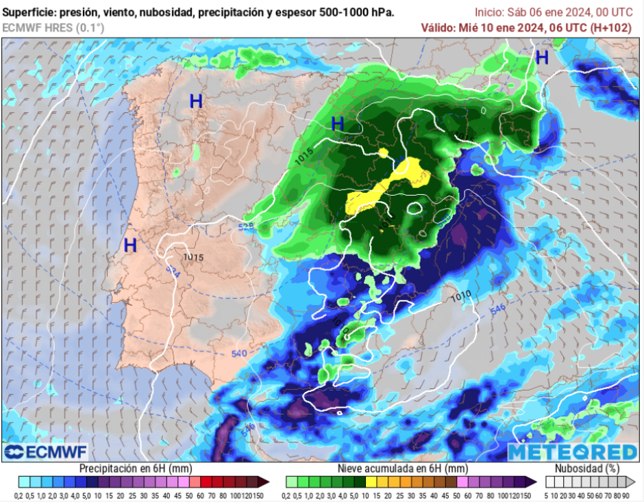 Los modelos meteorológicos avisan de una «extensa» nevada en buena parte de  España la próxima semana