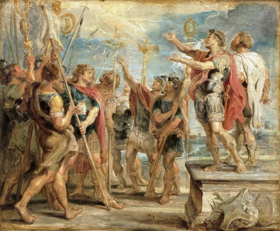 Pintura de Rubens de principios del siglo xvii que representa la conversión de Constantino al Cristianismo