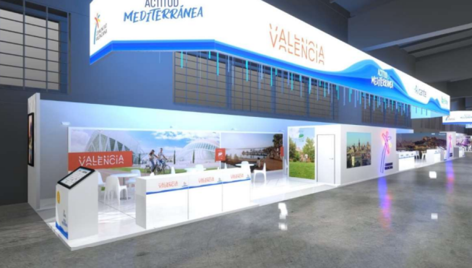 Recreación del estand de la ciudad de Valencia en Fitur 2024