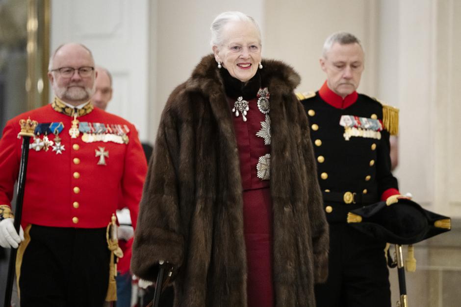 Queen Margrathe during New Year's retreat for officers from the Norwegian Armed Forces and the National Emergency Management Agency, I., II. and III. at ChristiansborgPalace in Copenhagen, Thursday 4 January 2024