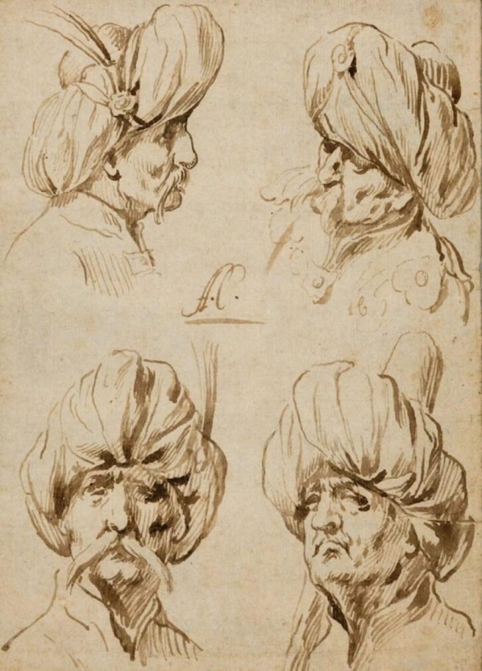 'Estudio de cuatro cabezas orientales', de Antonio del Castillo