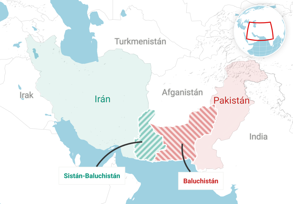 Región transfronteriza del Beluchistán entre Irán y Pakistán