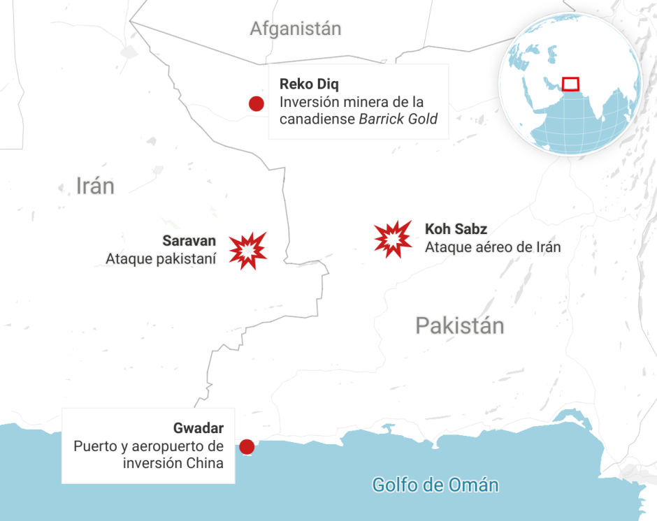 Ataques de Irán y Pakistán a objetivos en Beluchistán y puntos de inversión extranjera