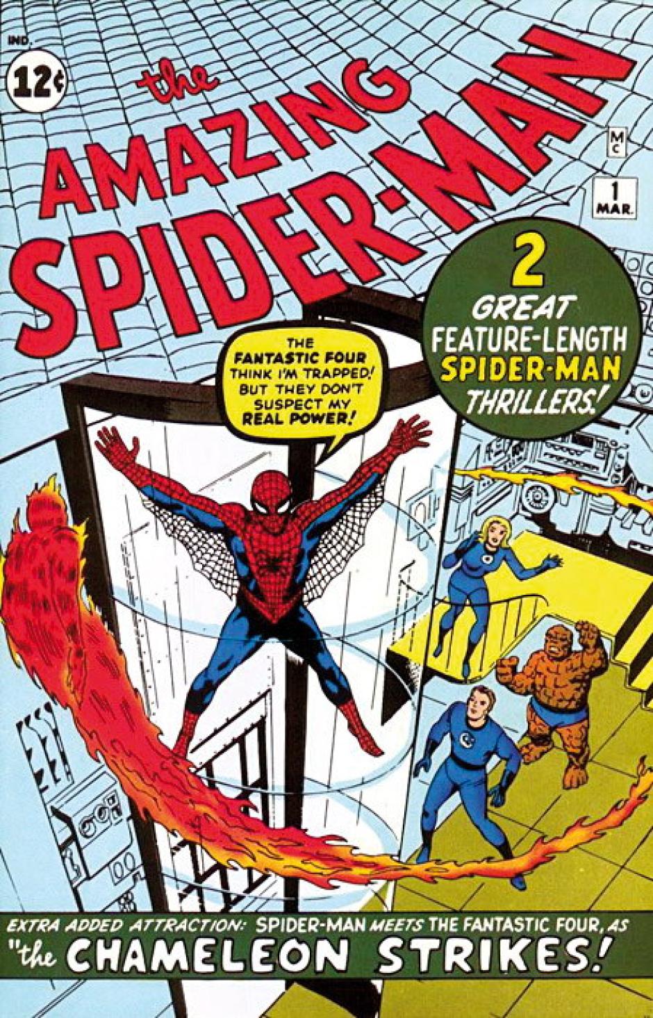 Portada del primer número de los cómics de Spiderman