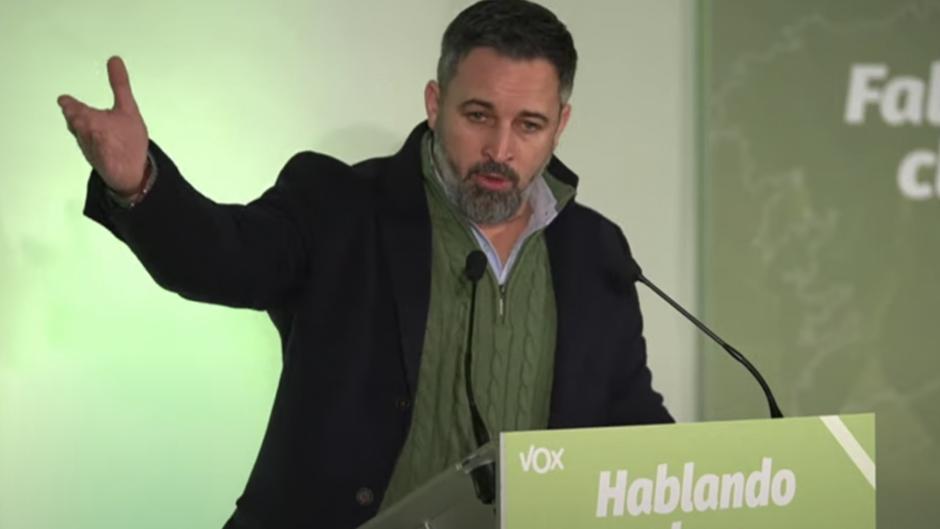 Santiago Abascal, durante su intervención en la presentación de los candidatos de su partido en Galicia