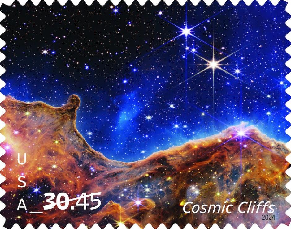 La otra imagen que llega a los sellos es la de la Nebulosa de Carina