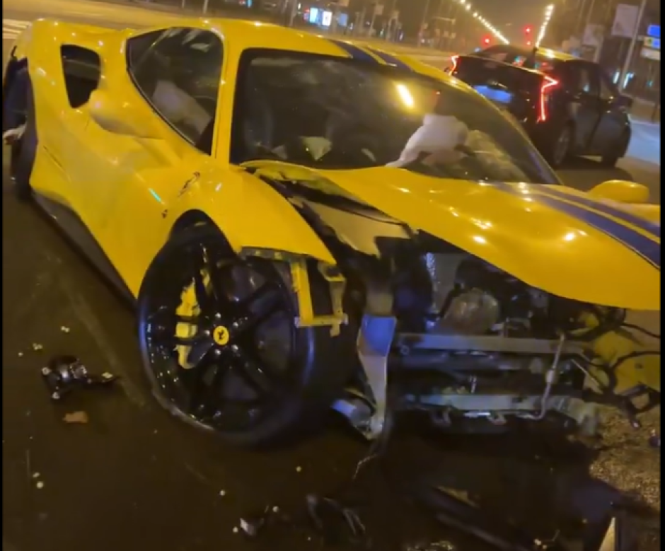 Este es el estado en que quedó el Ferrari 488 GTB