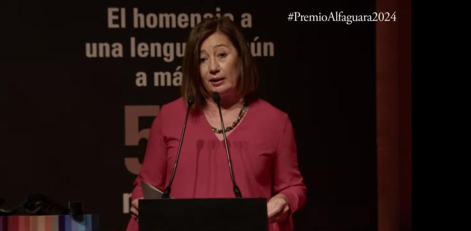 Francina Armengol, presidenta del Congreso de los Diputados, durante el Premio Alfaguara 2024