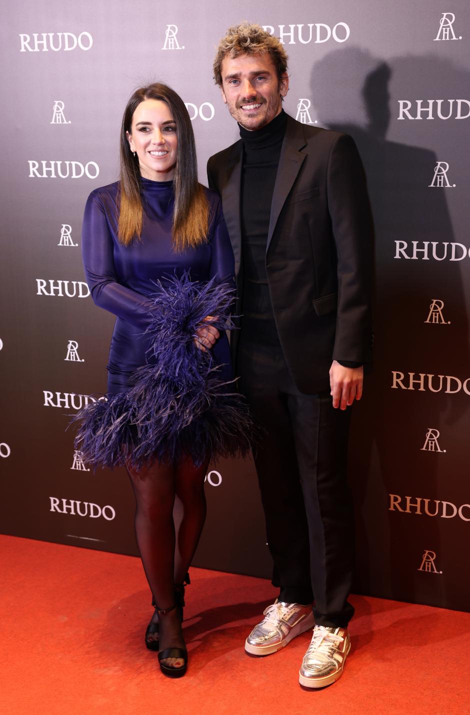 Soccerplayer Antoine Griezmann and Erika Choperena at photocall for presentation of Rhudo in Madrid on Monday, 29 January 2024.