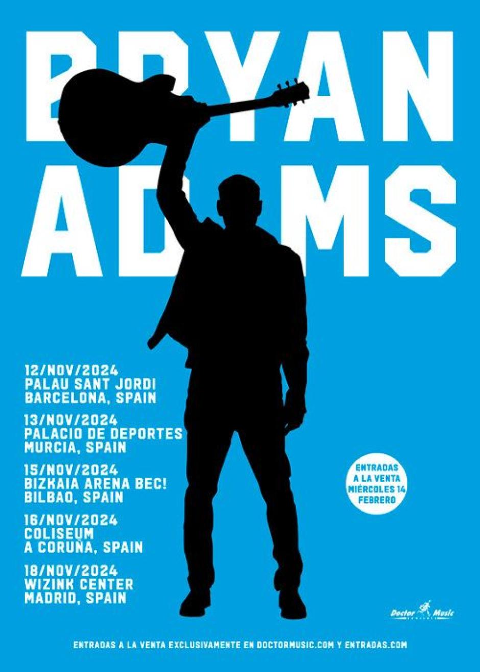 Cartel de la gira de Bryan Adams en España