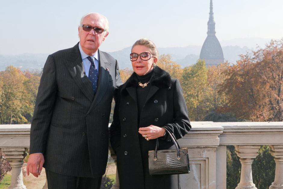 File photo dated October 29, 2010 of of Prince Vittorio Emanuele and his wife Marina pose on a terrace above the royal garden in Turin, Italy. Prince Vittorio Emanuele and his son, Prince Emanuele Filiberto, want to change a medieval law which stipulates that the royal line can only pass down to male heirs.¬†But they face opposition from a rival branch of the dynasty. Prince Emanuele Filiberto, the grandson of Italy‚Äôs last king, has two daughters but no son and wants the line of succession to pass down to his oldest girl, Vittoria, who is about to turn 16. Photo by Marco Piovanotto/ABACAPRESS.COM