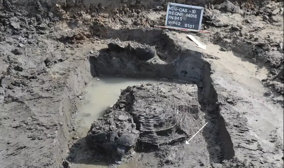 Depósito de fango donde se encontró el estuche