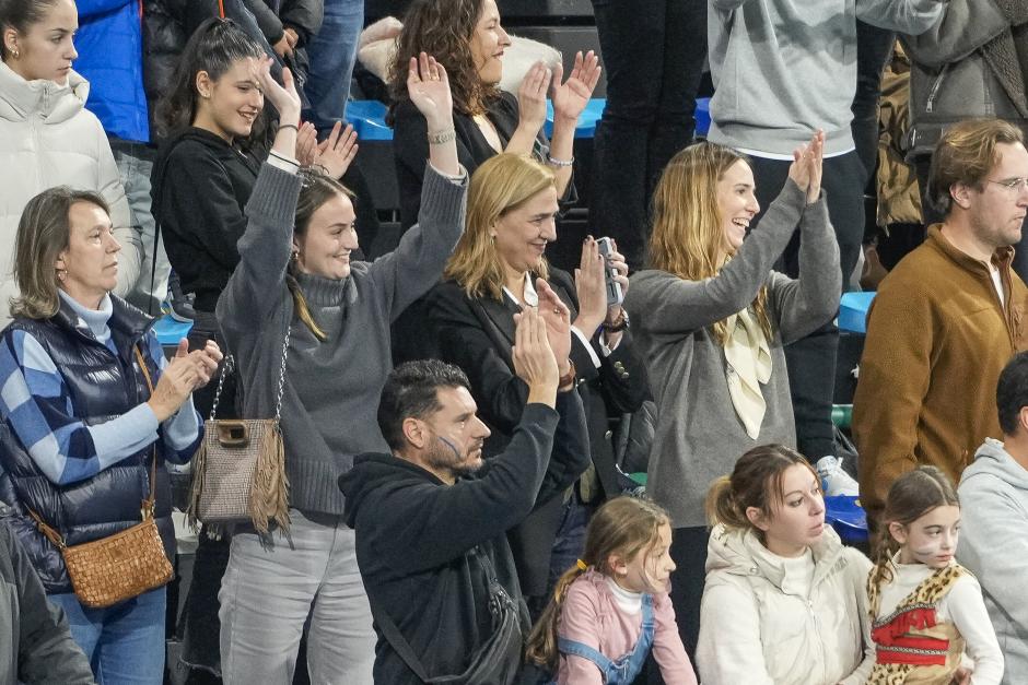 Infanta Cristina and Johanna Zott during Asobal game in Granollers. February 11 2024