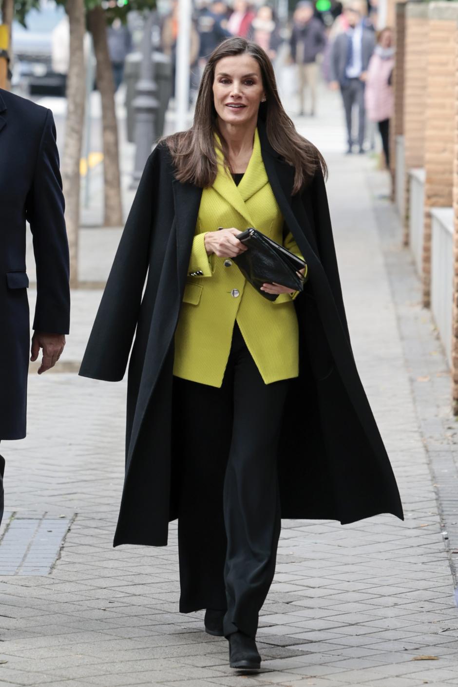Spanish Queen Letizia Ortiz during a working meeting with the board of the Spanish federation of rare diseases (Feder) in Madrid on Tuesday, 13 February 2024.