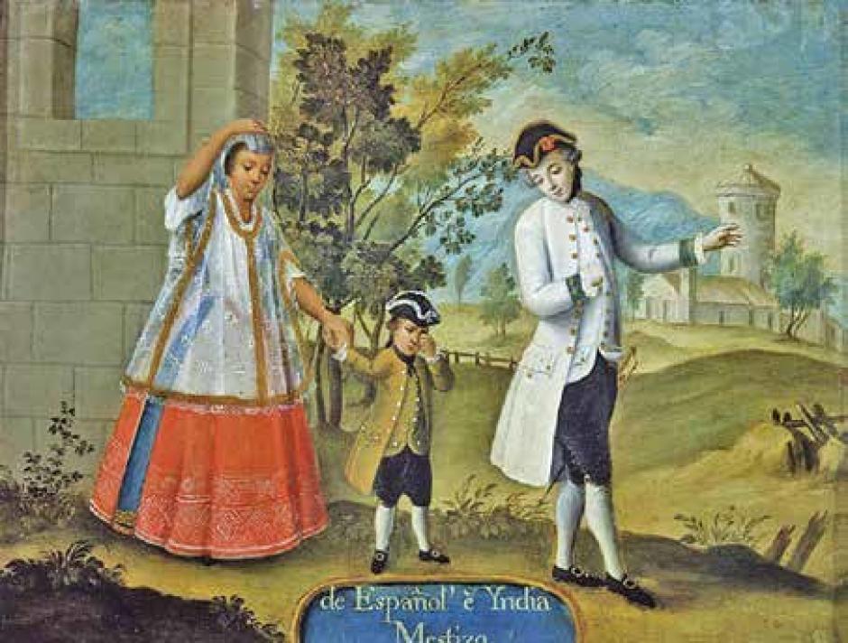 'De español e india, mestizo', cuadro del Museo Nacional de Antropología