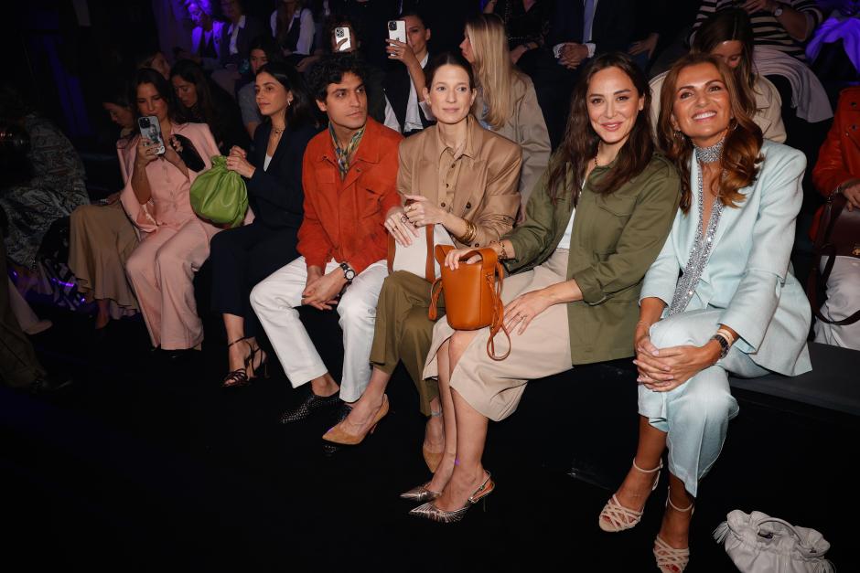 Maria Garcia de Jaime, Tomas Paramo, Tamara Falco and Casilda Finat at the front row of ‚Äúpedrodelhierro‚Äù collection during Pasarela Cibeles Mercedes-Benz Fashion Week Madrid 2024 in Madrid, on Thursday 15 February 2024.