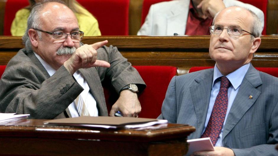 José Montilla (derecha) y Josep Lluís Carod-Rovira