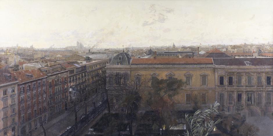 Detalle de 'Vista de Madrid (Museo Arqueológico desde l