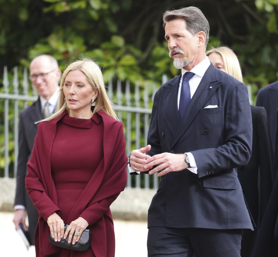 Crown Princess Marie Chantal of Greece and Crown Prince Pavlos of Greece attend a thanksgiving service for the life of King Constantine of the Hellenes at St George's Chapel, in Windsor Castle, Berkshire. Picture date: Tuesday February 27, 2024.
