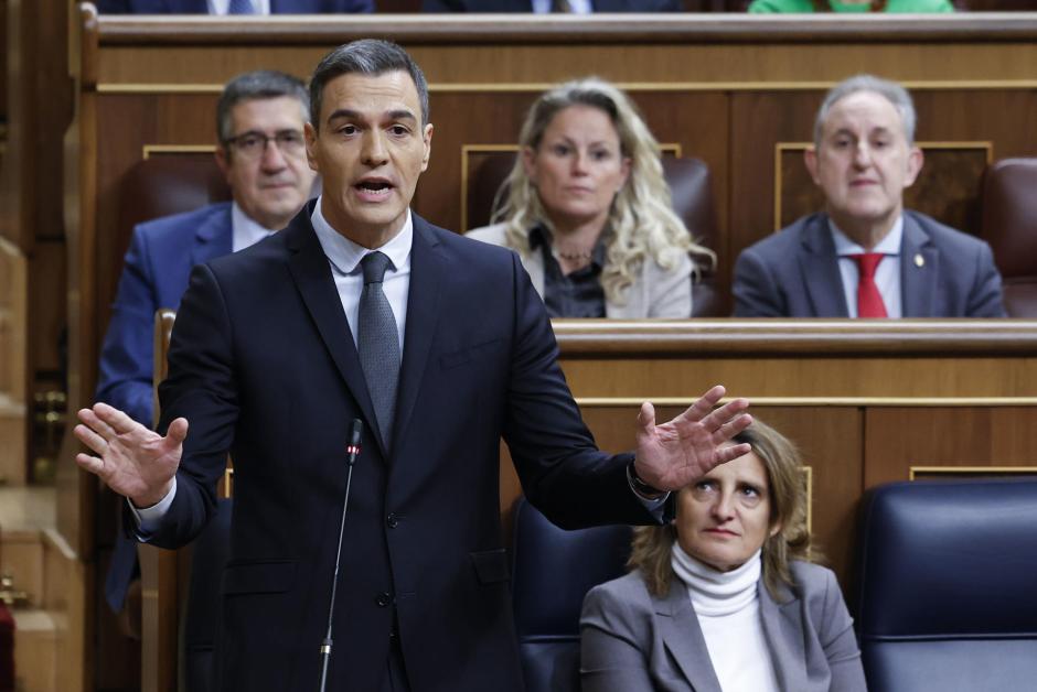 El presidente del Ejecutivo, Pedro Sánchez, interviene en la sesión de control al Gobierno
