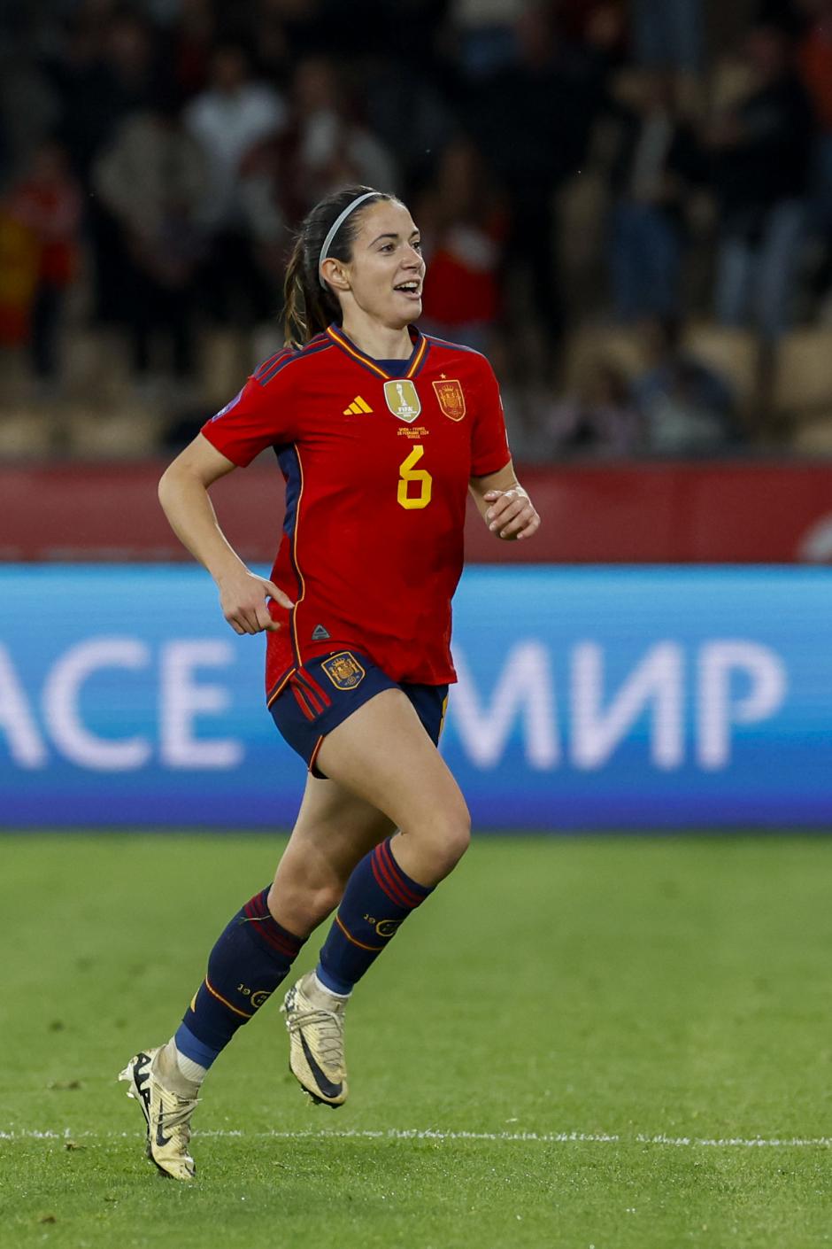 La centrocampista de la selección española Aitana Bonmatí celebra tras marcar el 1-0 durante la final de la Liga de Naciones Femenina entre España y Francia.