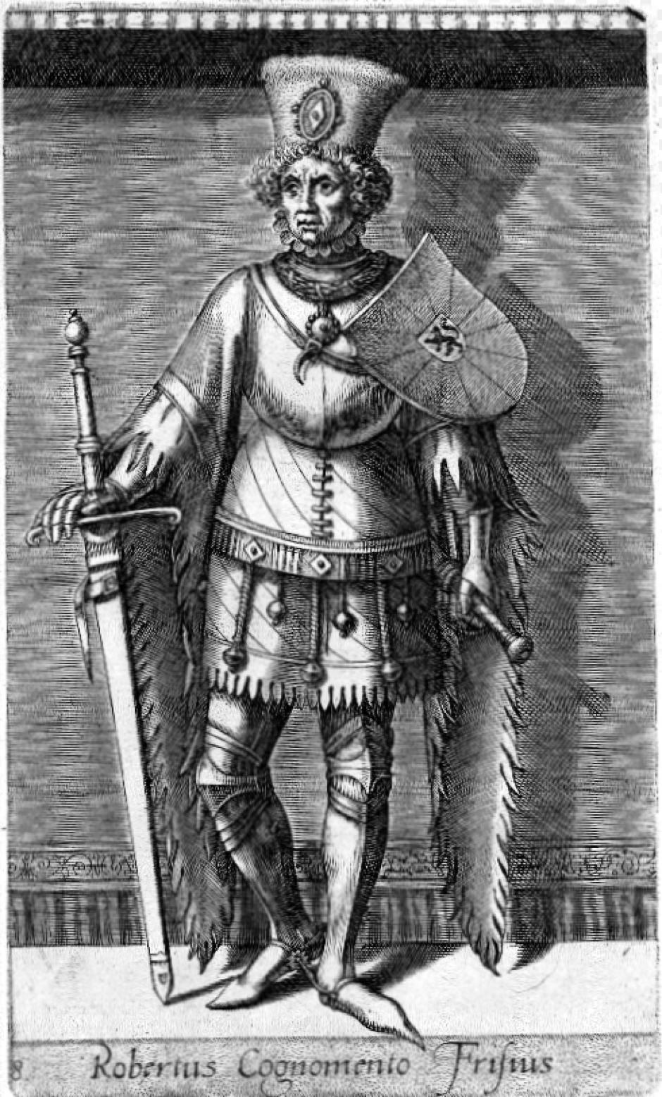 Roberto de Flandes según un grabado del XVI