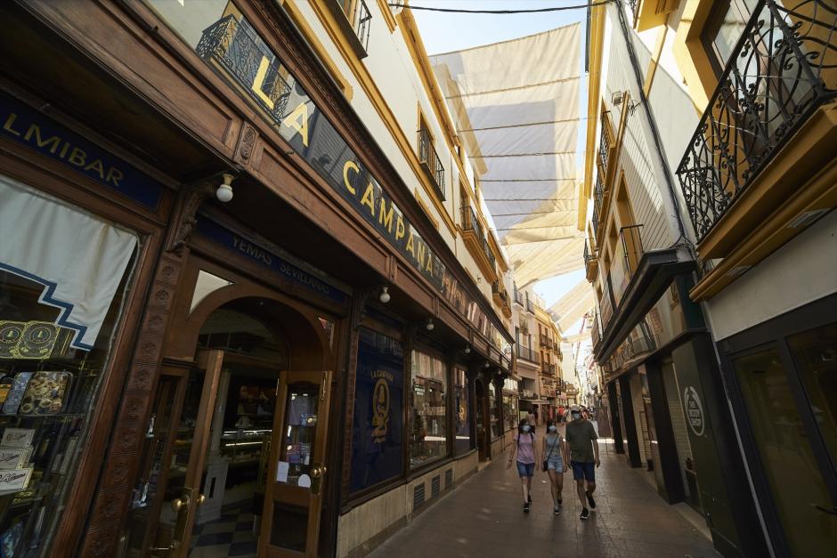 Imagen de la calle Sierpes de Sevilla, en julio de 2021