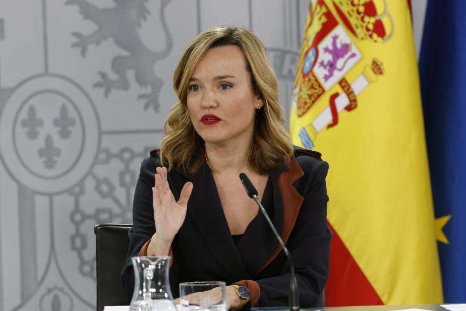 La ministra portavoz, Pilar Alegría, este martes en la Moncloa