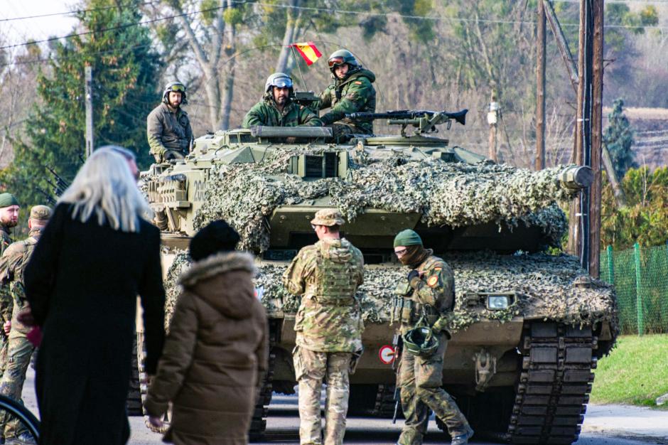 Un carro de combate español, en el despliegue Steadfast Defender en Polonia