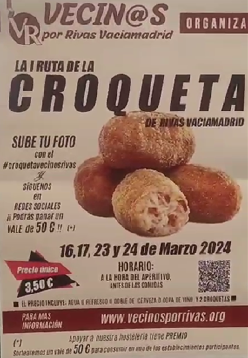 Cartel de la I Ruta de la Croqueta de Rivas Vaciamadrid