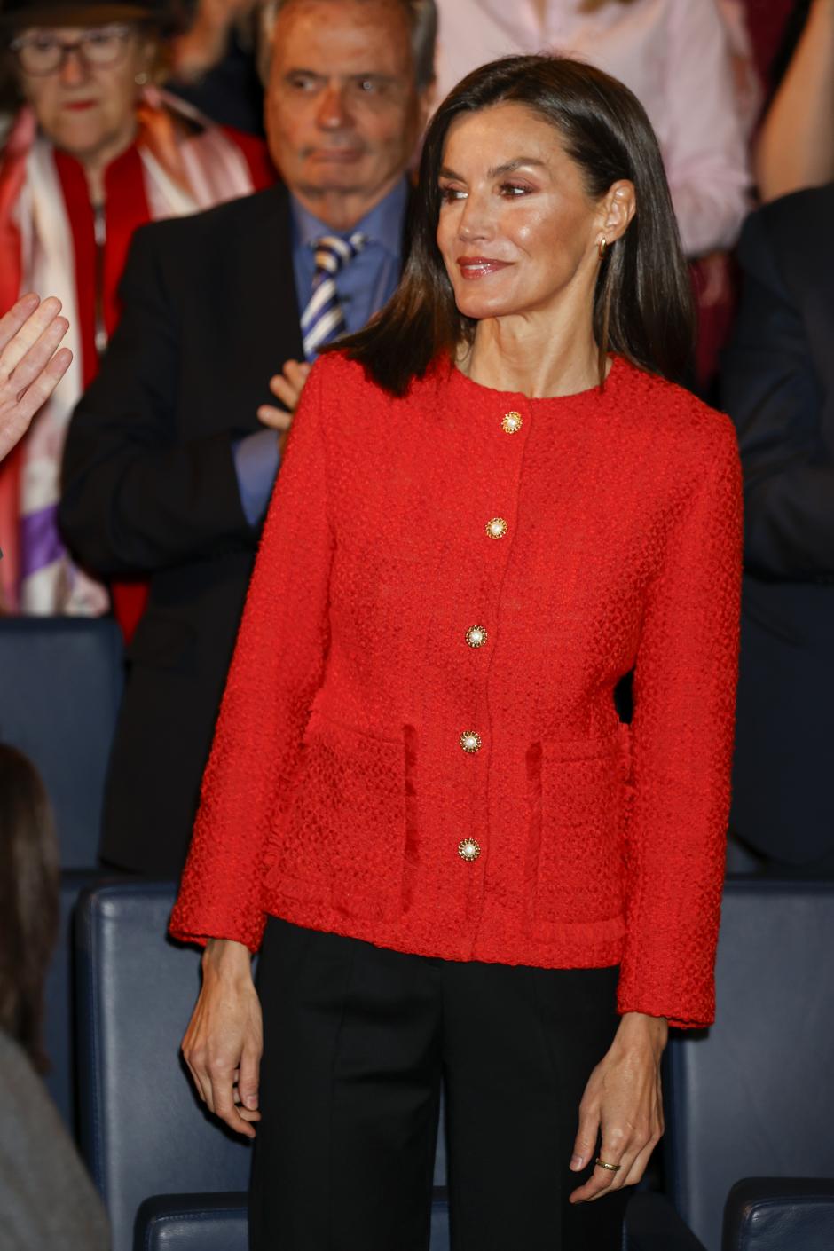 Spanish Queen Letizia during Mutua Madrileña Foundation event in Madrid on Monday, 18 March 2024.