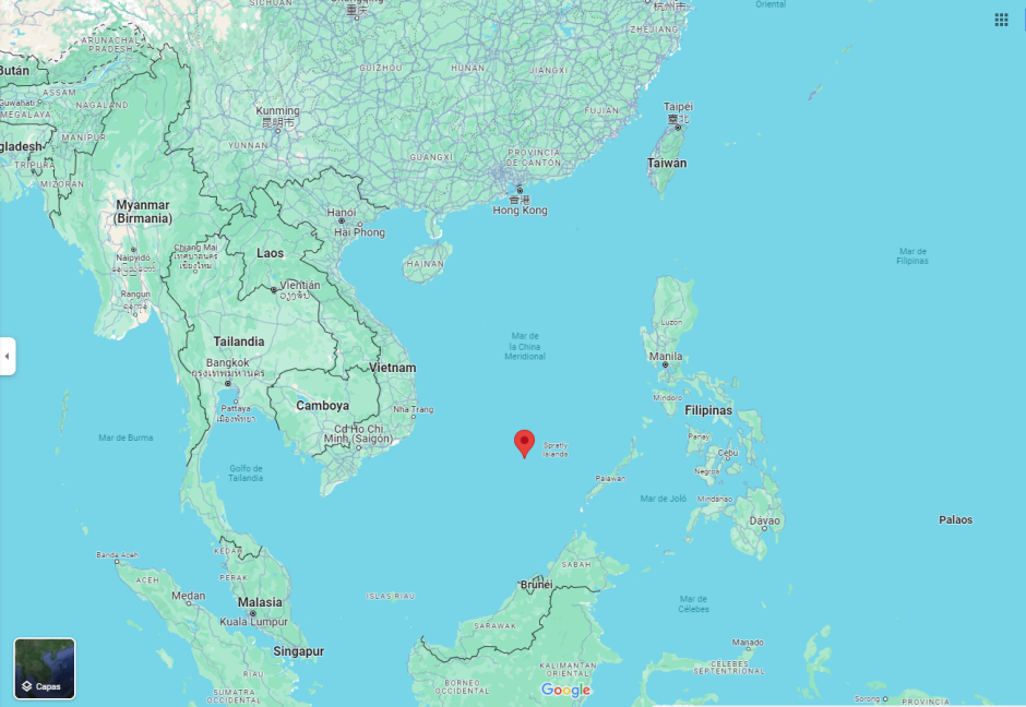 Posición de la Isla Taiping en el mar de China Meridional