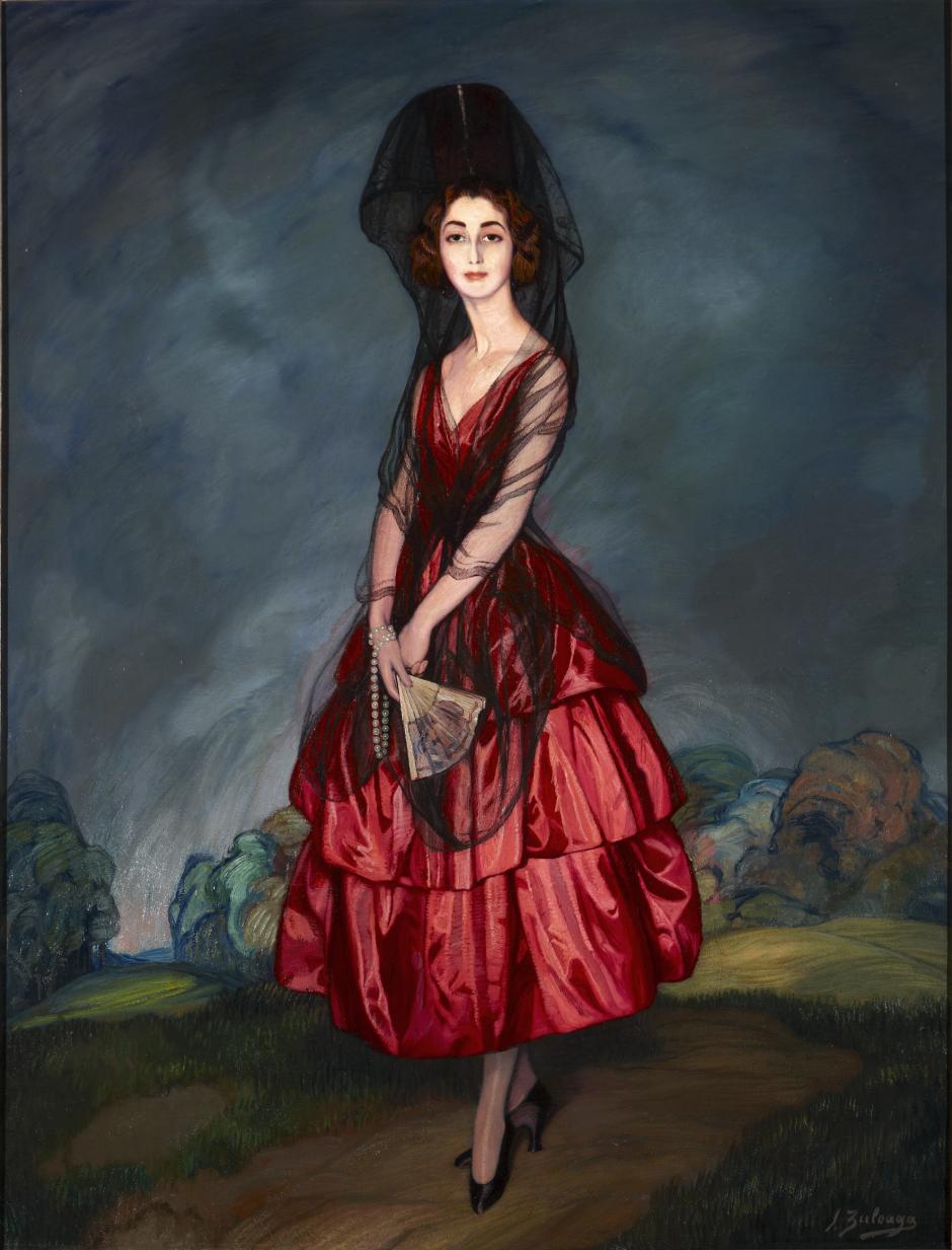Retrato de la duquesa de Alba, con mantilla española, por Ignacio Zuloaga