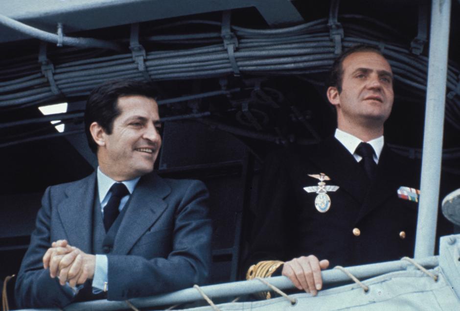 Con el Rey Don Juan Carlos, en una visita a la base de Rosa en 1976