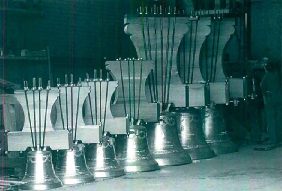 Parte del conjunto de campanas de volteo que se encuentran en la Basílica