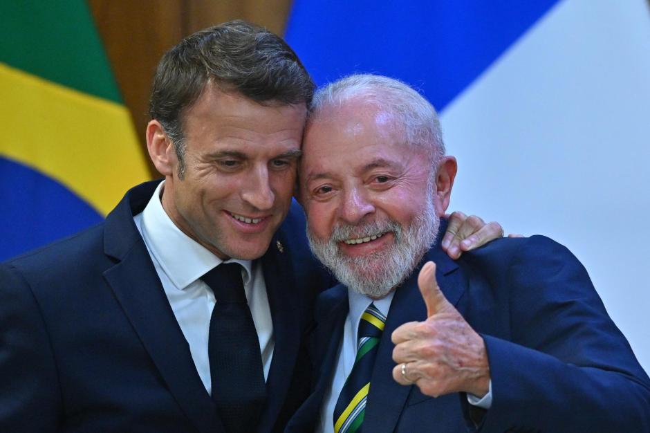 Los presidentes de Brasil, Luiz Inácio Lula da Silva, y Francia, Emmanuel Macron
