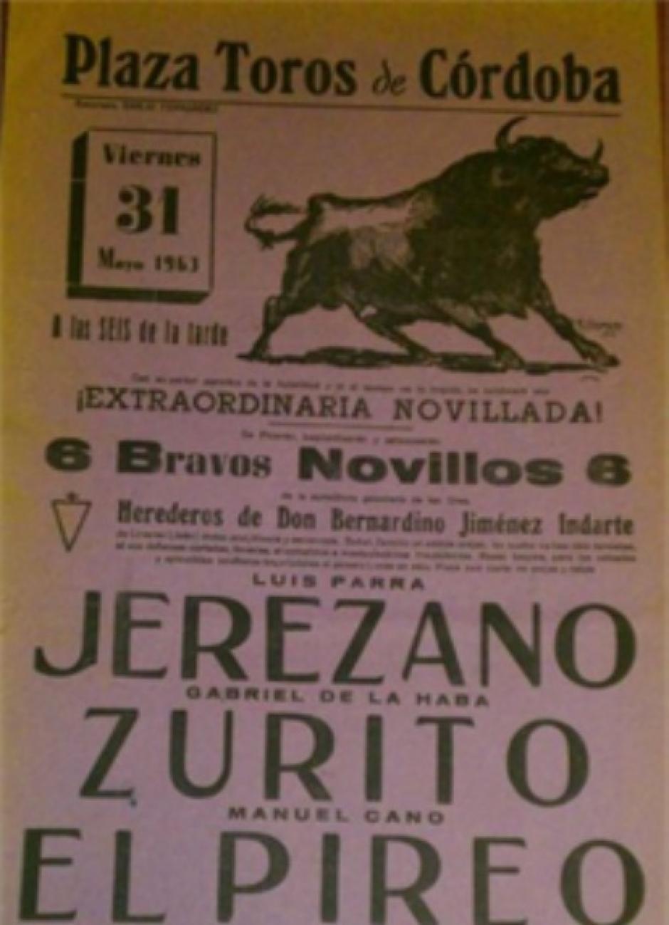 Cartel de la repetición de la famosa novillada con El Pireo