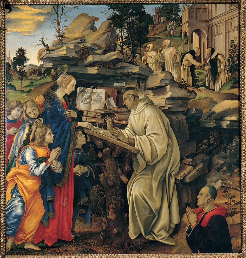 Aparición de la Virgen María a san Bernardo, de Filippo Lippi