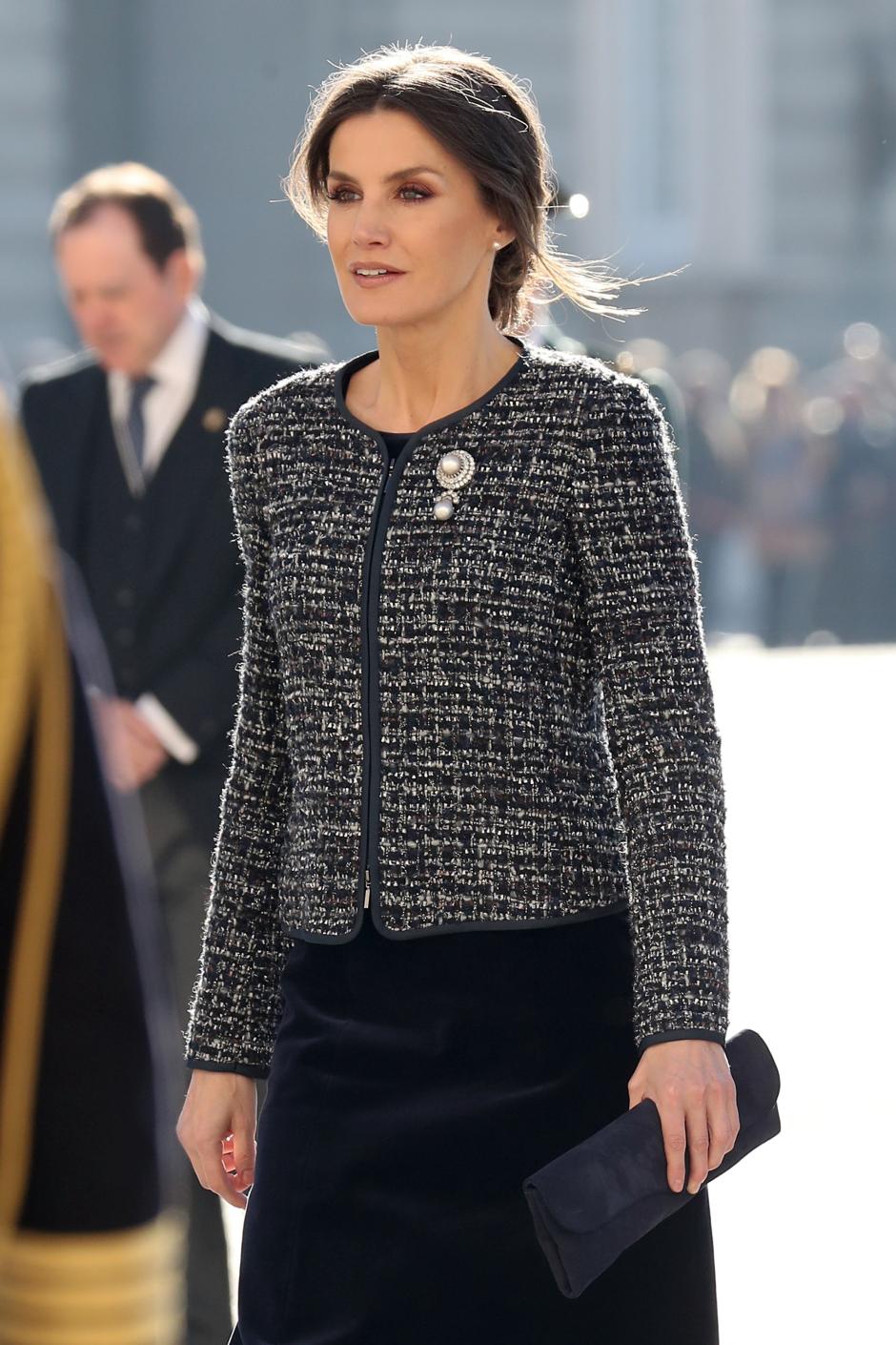 Spanish Queen Letizia during the Military Easter 2019 at RoyalPalace in Madrid on Sunday 6th January 2019.