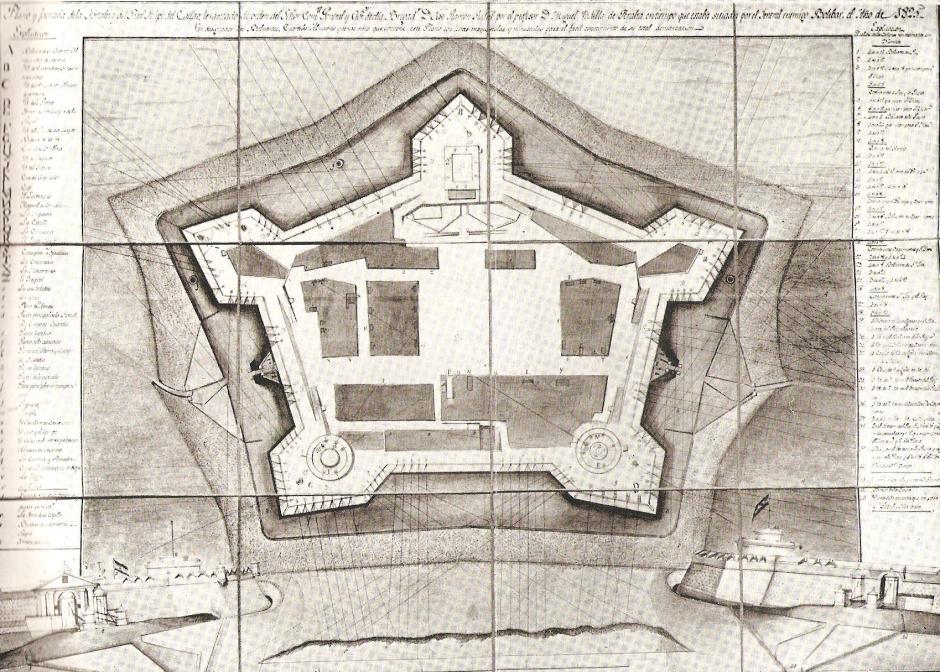 Plano del Fuerte de San Felipe el Real del Callao de 1825