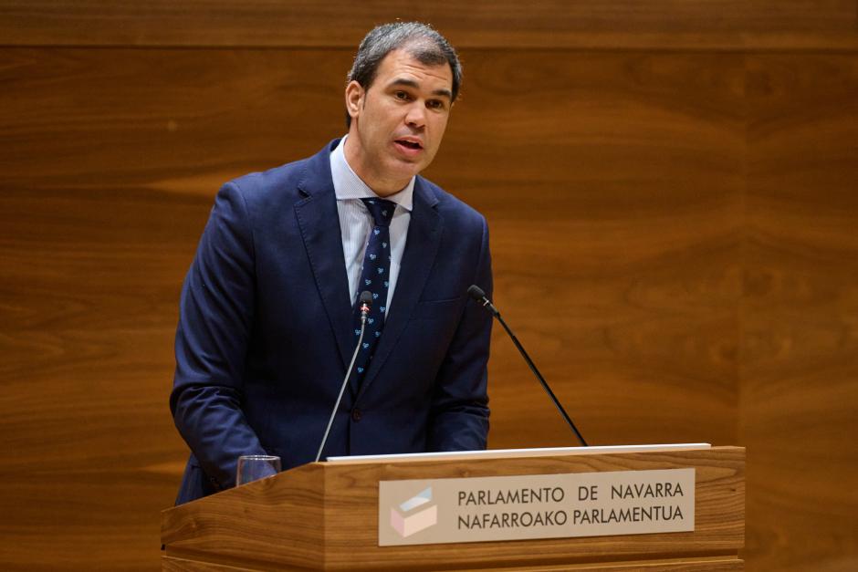 El presidente del PP de Navarra, durante una intervención en el Parlamento