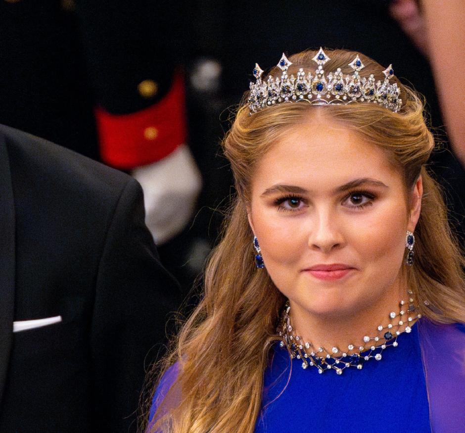 La Princesa Amalia de los Países Bajos, en la cena de gala con motivo del 18 cumpleaños del Príncipe Christian de Dinamarca