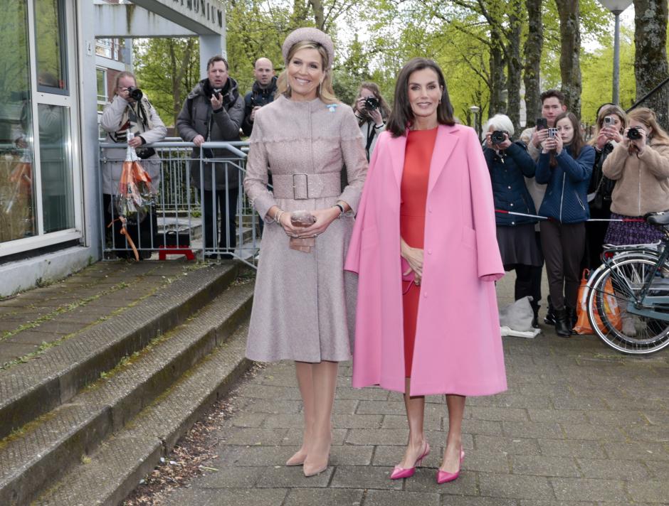 Spanish Queen Letizia during a visit to Lab6 headquarters on occasion of SpanishKing official visit to Netherland in Amsterdam on Thursday, 18 April 2024.