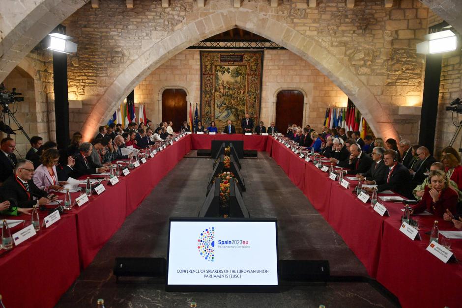 Imagen de la Conferencia de Presidentes de Parlamentos Europeos, celebrada en el Palacio Real de la Almudaina, en Palma
