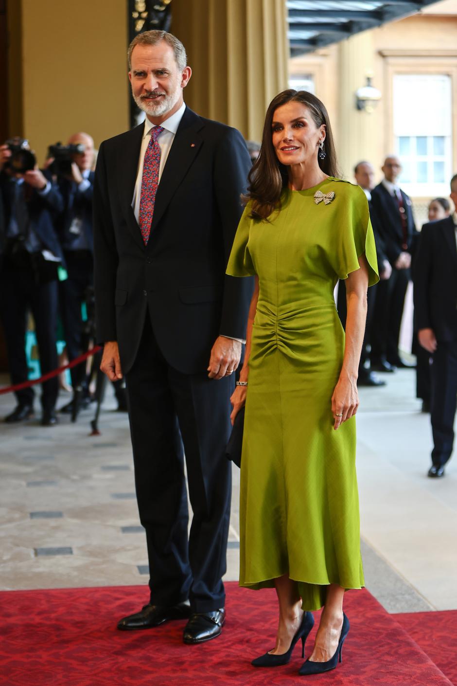 King Felipe VI and Queen Letizia of Spain during the reception for guests on the occasion of the coronation of King Charles III, London, United Kingdom - May 05, 2023